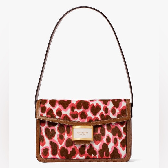 kate spade Handbags - ♠️kate spade Katy Leopard Haircalf Medium Shoulder Bag, Pink Multi NWT